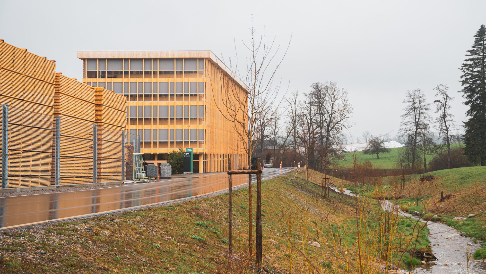 Aussenansicht des Hauptsitz von Blumer Lehmann in Gossau SG